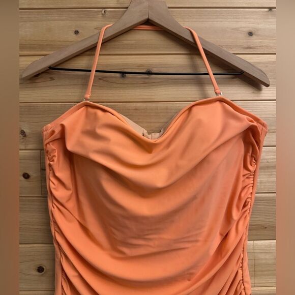J. Crew Factory Size XLarge Strapless Bandeau Salmon One Piece Swimsuit - Picture 2 of 12